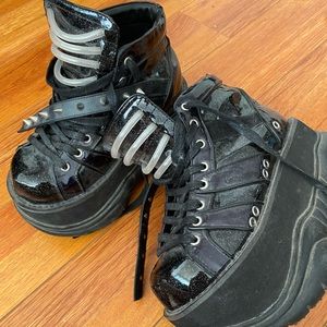 Demonia black platform boots